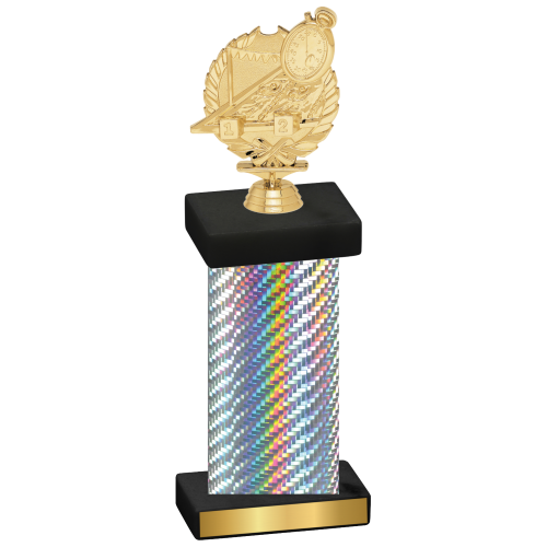 Single Silver Carbon Fiber Swimming Trophy