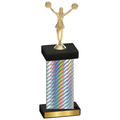 Single Silver Carbon Fiber Cheerleading Trophy