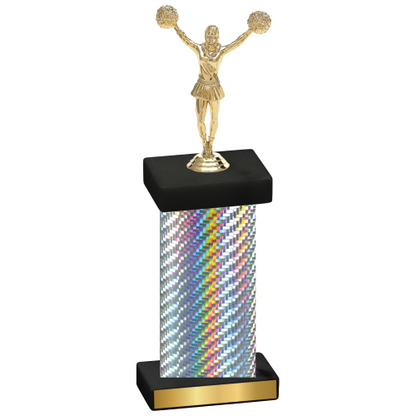 Single Silver Carbon Fiber Cheerleading Trophy