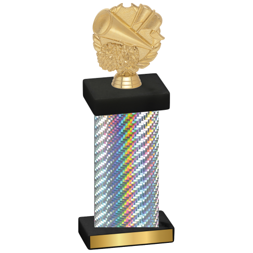 Single Silver Carbon Fiber Cheerleading Trophy