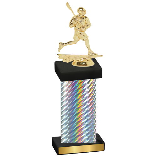 Single Silver Carbon Fiber Lacrosse Trophy