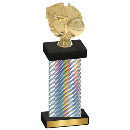 Single Silver Carbon Fiber Basketball Trophy