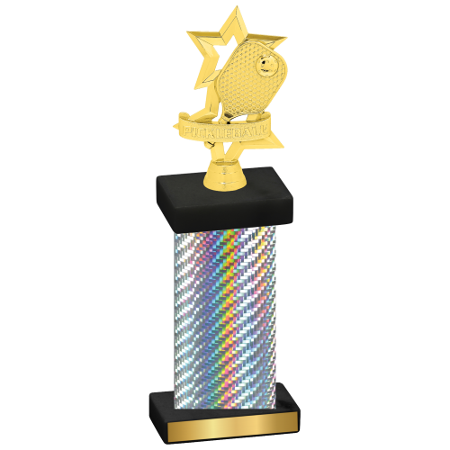 Single Silver Carbon Fiber Pickleball Trophy