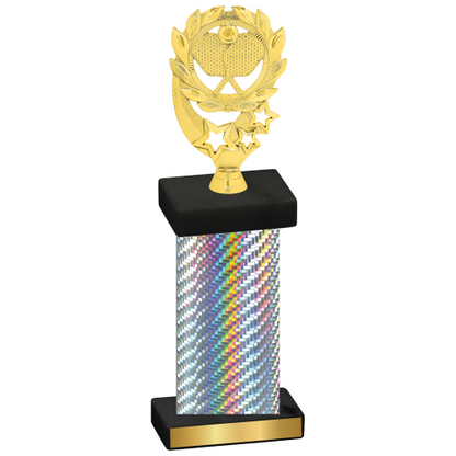 Single Silver Carbon Fiber Pickleball Trophy