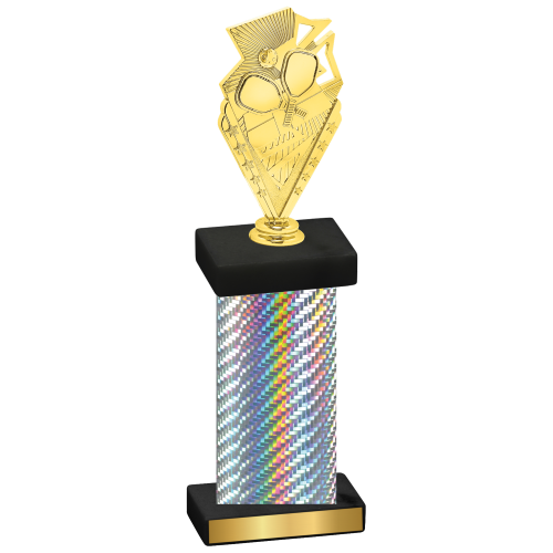 Single Silver Carbon Fiber Pickleball Trophy