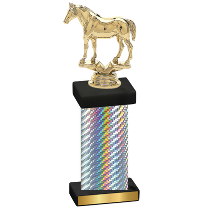 Single Silver Carbon Fiber Horses Trophy