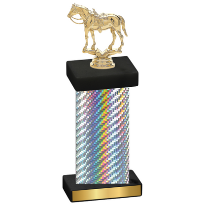 Single Silver Carbon Fiber Horses Trophy