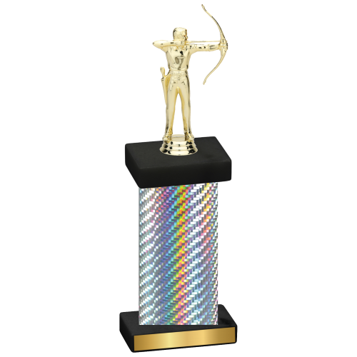 Single Silver Carbon Fiber Archery Trophy