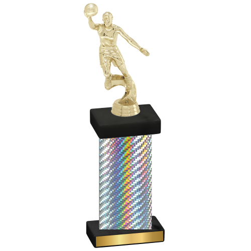 Single Silver Carbon Fiber Basketball Trophy