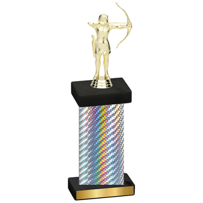 Single Silver Carbon Fiber Archery Trophy