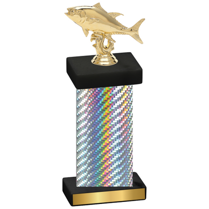 Single Silver Carbon Fiber Fishing Trophy