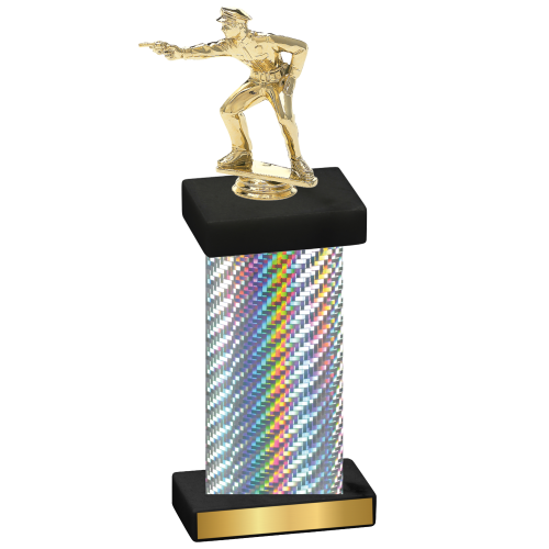 Single Silver Carbon Fiber Shooter Trophy