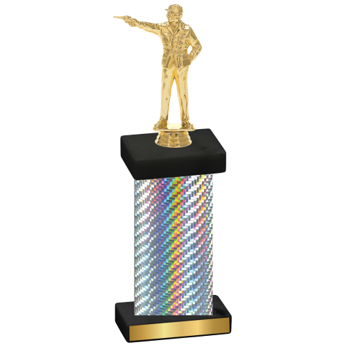 Single Silver Carbon Fiber Shooter Trophy