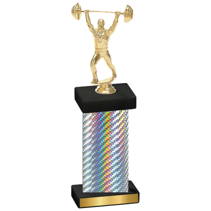 Single Silver Carbon Fiber Weights Trophy