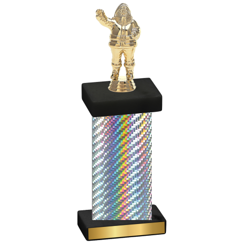 Single Silver Carbon Fiber Holiday Trophy