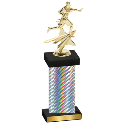 Single Silver Carbon Fiber Flag Football Trophy