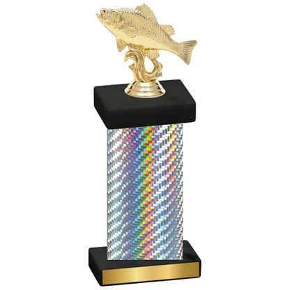 Single Silver Carbon Fiber Fishing Trophy