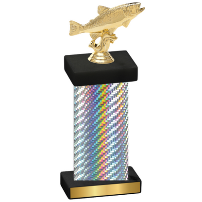 Single Silver Carbon Fiber Fishing Trophy