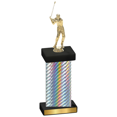 Single Silver Carbon Fiber Golf Trophy