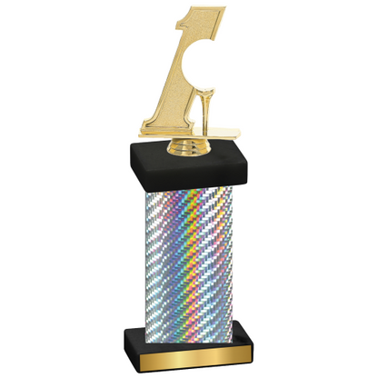 Single Silver Carbon Fiber Golf Trophy