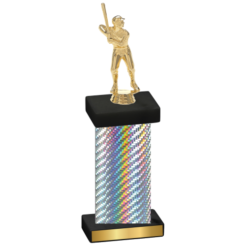 Single Silver Carbon Fiber Baseball Trophy