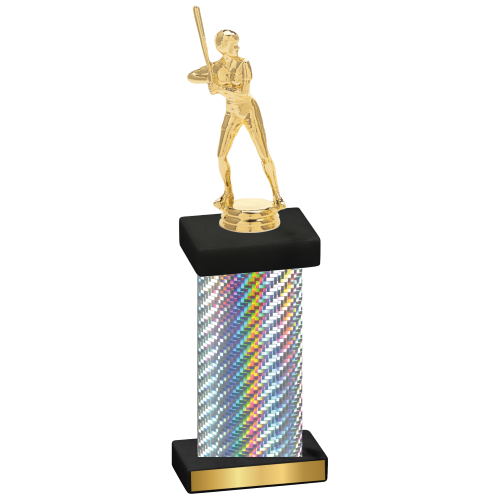 Single Silver Carbon Fiber Softball Trophy