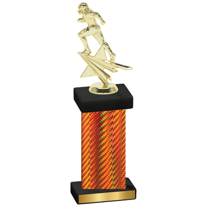 Single Orange Carbon Fiber Football Trophy