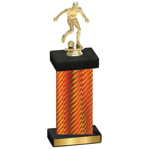 Single Orange Carbon Fiber Soccer Trophy