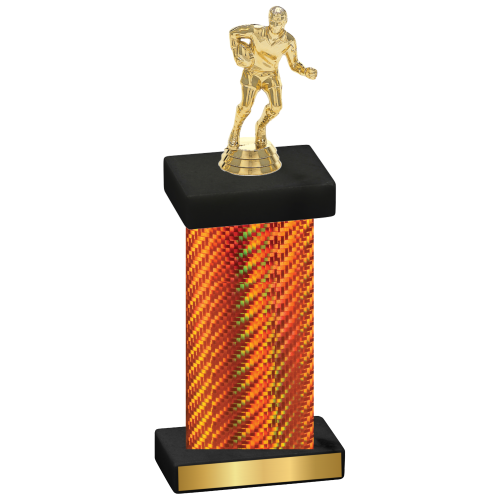 Single Orange Carbon Fiber Rugby Trophy