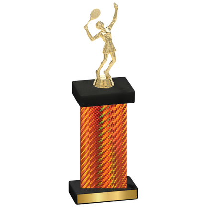 Single Orange Carbon Fiber Tennis Trophy