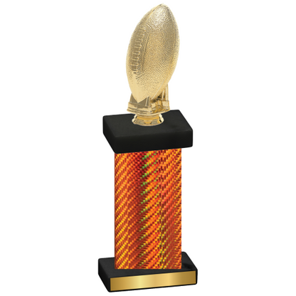 Single Orange Carbon Fiber Football Trophy