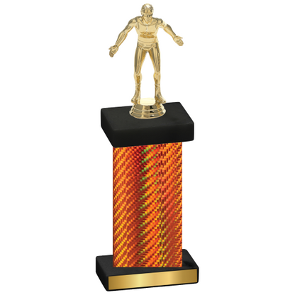 Single Orange Carbon Fiber Wrestling Trophy