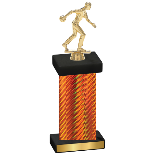 Single Orange Carbon Fiber Bowling Trophy