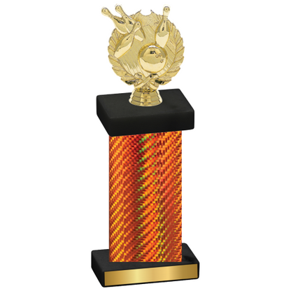 Single Orange Carbon Fiber Bowling Trophy