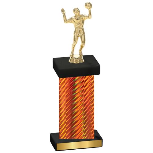 Single Orange Carbon Fiber Volleyball Trophy