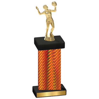 Single Orange Carbon Fiber Volleyball Trophy