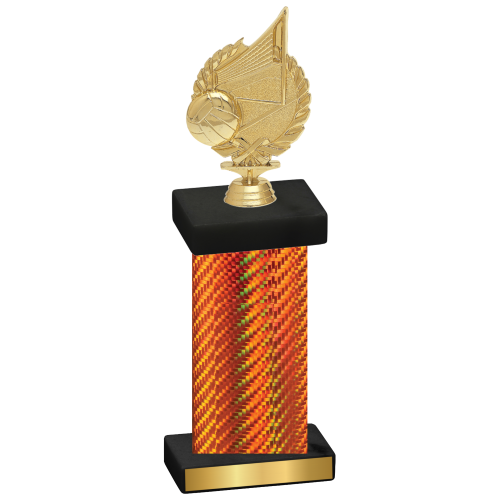 Single Orange Carbon Fiber Volleyball Trophy