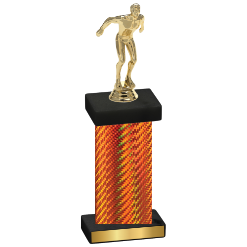 Single Orange Carbon Fiber Swimming Trophy