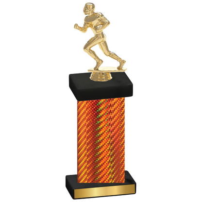 Single Orange Carbon Fiber Football Trophy