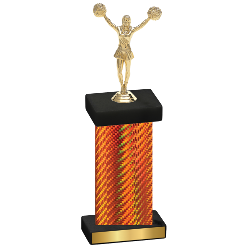 Single Orange Carbon Fiber Cheerleading Trophy