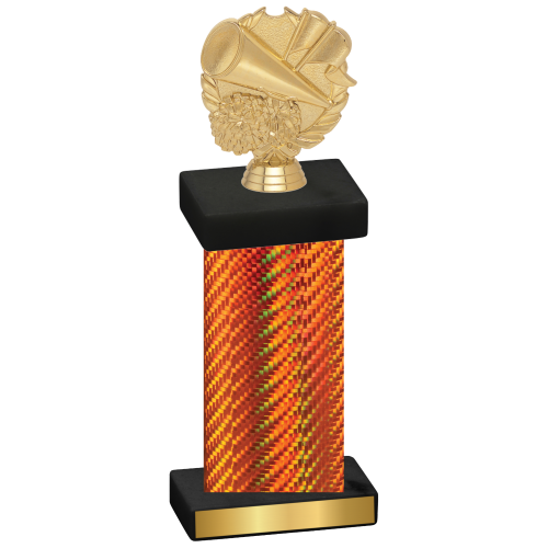 Single Orange Carbon Fiber Cheerleading Trophy