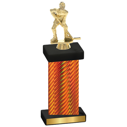 Single Orange Carbon Fiber Hockey Trophy