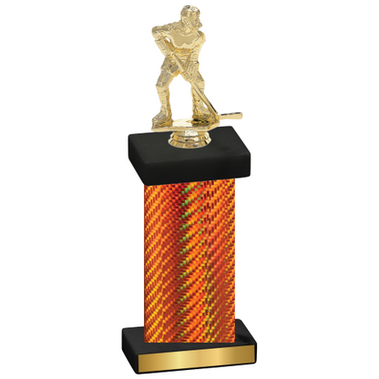 Single Orange Carbon Fiber Hockey Trophy