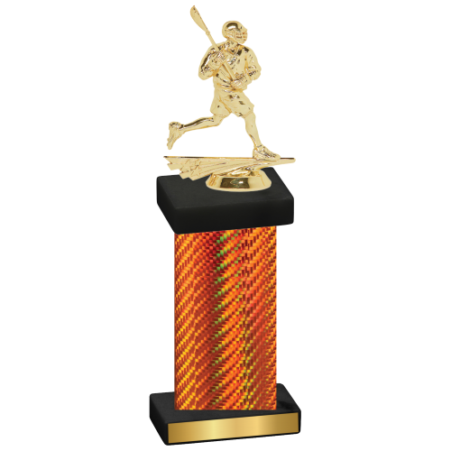 Single Orange Carbon Fiber Lacrosse Trophy