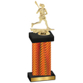 Single Orange Carbon Fiber Lacrosse Trophy