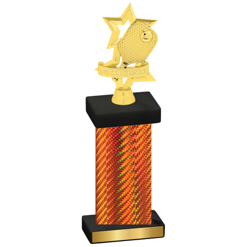 Single Orange Carbon Fiber Pickleball Trophy