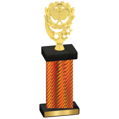 Single Orange Carbon Fiber Pickleball Trophy