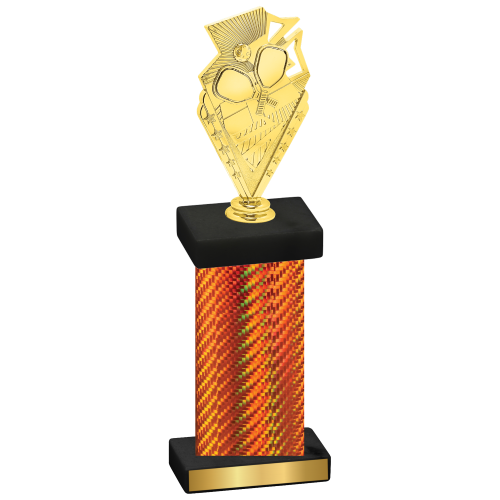 Single Orange Carbon Fiber Pickleball Trophy