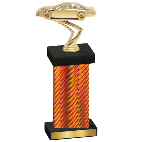 Single Orange Carbon Fiber Cars Trophy