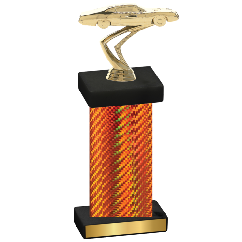 Single Orange Carbon Fiber Cars Trophy